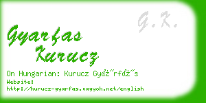 gyarfas kurucz business card